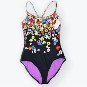 Anne Cole NWT one piece fully lined bathing suit, swim floral strap back size 10